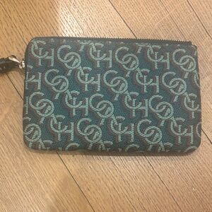 Coach Black and Brown Zip Wallet